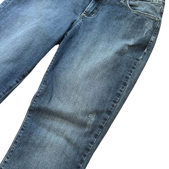 NYDJ NOT YOUR DAUGHTERS JEANS Boyfriend Straight Leg Distressed Denim EUC 6 - Picture 3 of 8